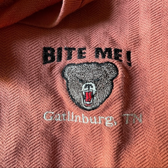 Vintage Bite Me Gatlinburg Tennessee Men’s Cal Cru Henley Polo Shirt Made USA - Picture 3 of 3